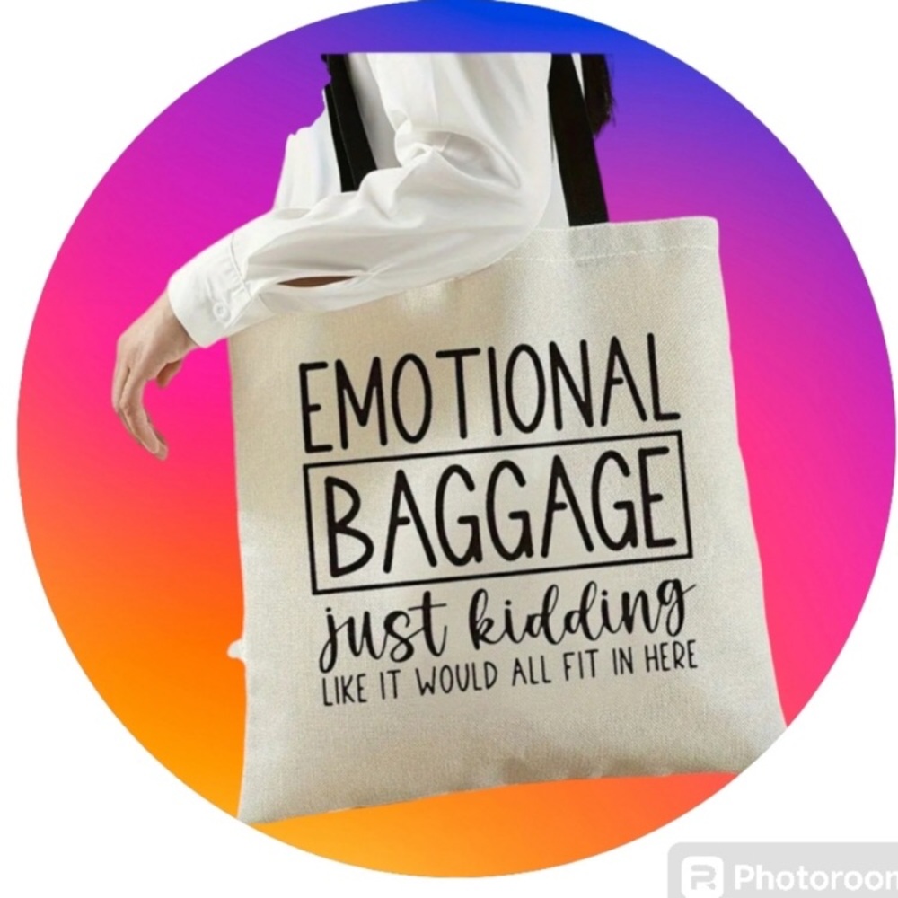 Emotional Baggage funny tote bag